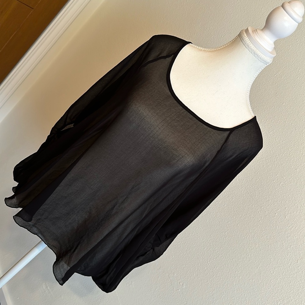 New York and Company Sheer Black Top
